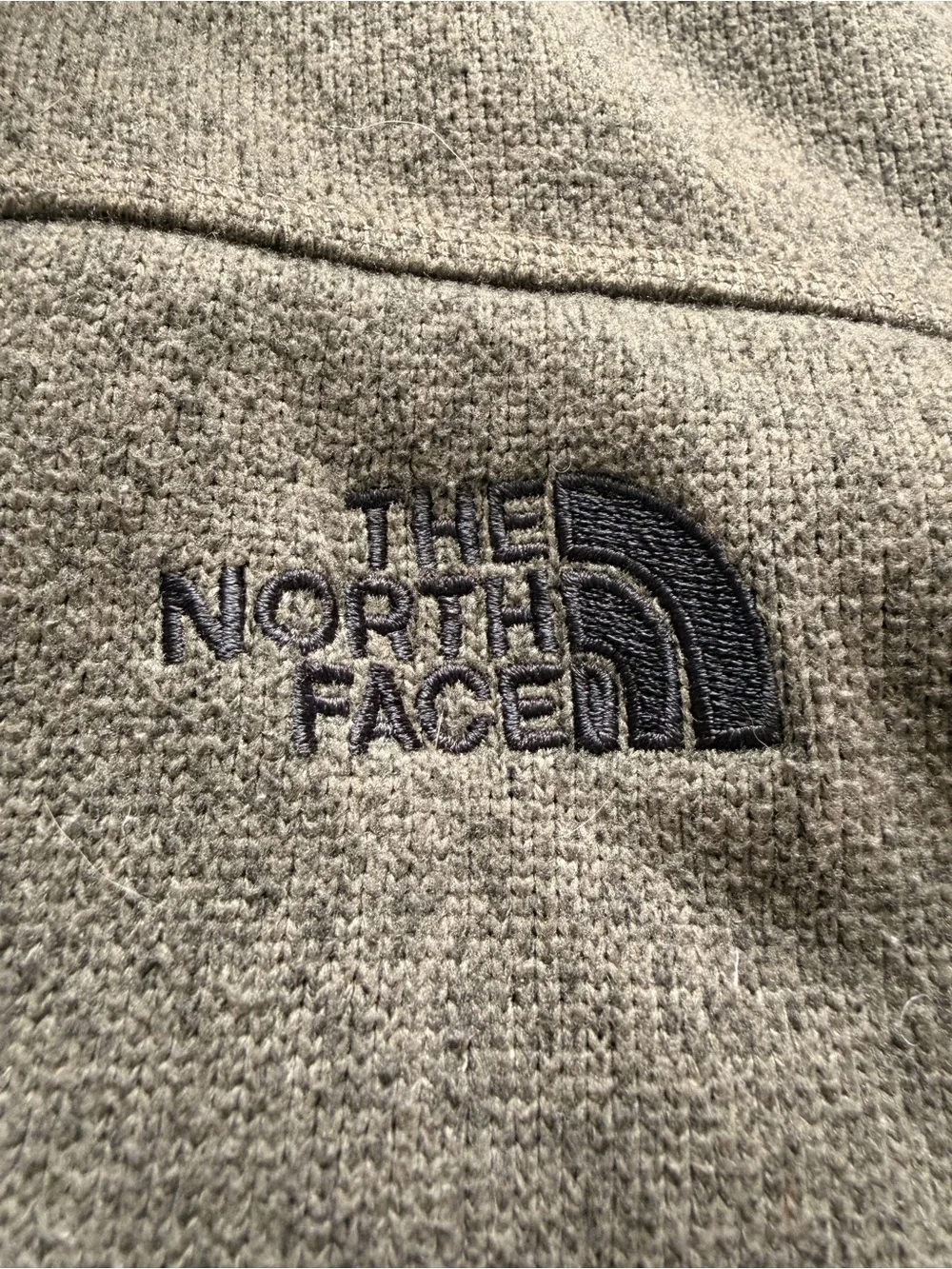 The North Face Men’s Olive Green Fleece Jacket - Full Zip Size Small